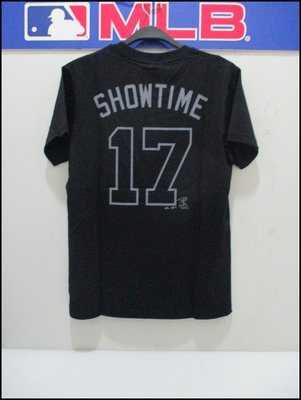 MLB majestic 天使隊 SHOWTIME 大谷翔平 OHTANI 17號 黑色棉T 6930917-900
