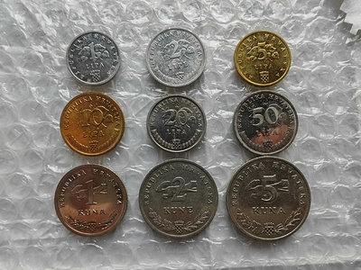 克羅地亞硬幣1993年9枚套16971
