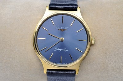 《寶萊精品》Longines 浪琴金圓深藍手動男子錶