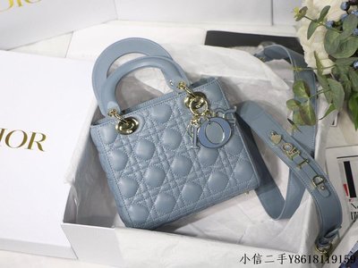 二手 Lady Dior My ABC Bag 四格戴妃包M8013灰藍色