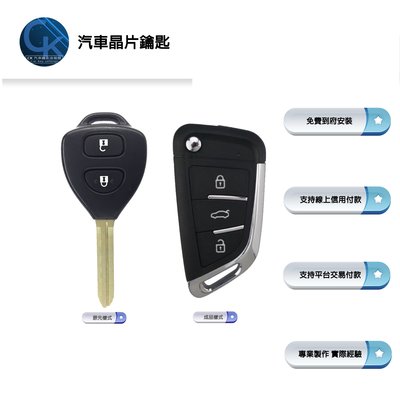 【CK到府服務】豐田汽車 TOYOTA RAV4 PREVIA 汽車鑰匙 摺疊鑰匙 鑰匙 晶片鑰匙 汽車晶片鑰匙