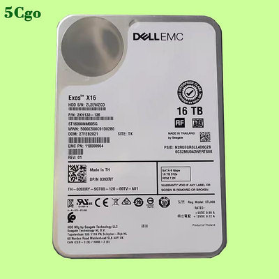 5Cgo【含稅】全新Dell/戴爾 ST16000NM005G 039XRY 16TB SATA 6G 3.5吋企業級