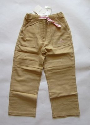 法國巴黎[MONTAGUT]女童卡其色厚棉質長褲(編號517-10)~110CM