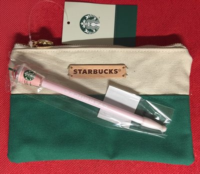 Starbucks 星巴克經典隨身袋組---星巴克經典隨身袋*1+星冰樂筆(粉紅)*1