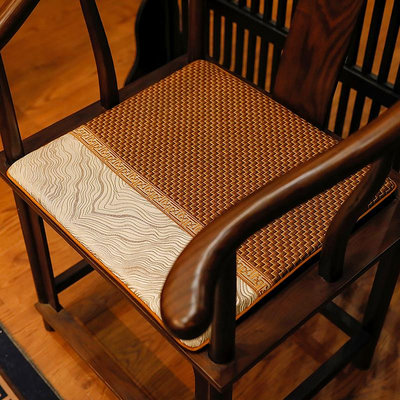 中式紅木沙發坐墊實木圈椅茶椅墊夏季涼席坐墊透氣藤竹席椅墊夏天-騰輝創意
