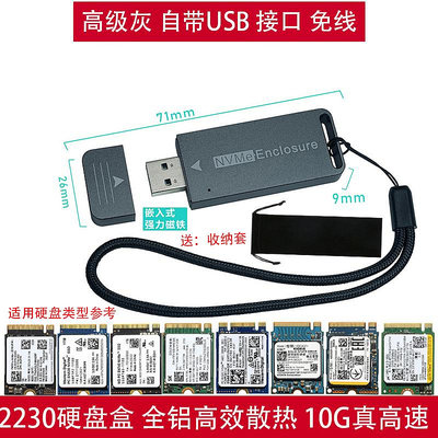 西數三星移動硬碟盒PCIENVME2230/42/80轉USB3.1外接讀卡器鋁合金