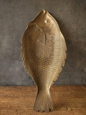 【二手】 DD西洋銅魚盤   歐式西洋回流銅器工藝品1020 古玩雜項 收藏【好運來】