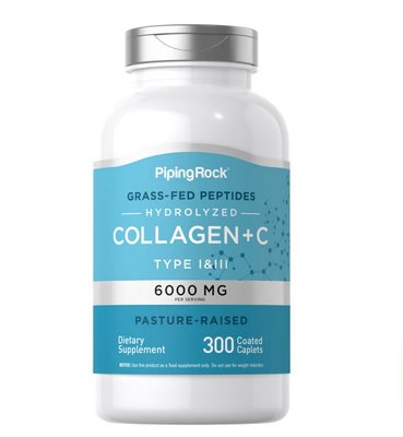 【Piping Rock】膠原蛋白 Hydrolyzed Collagen 第一、三型 水解膠原蛋白+維他命C 300顆