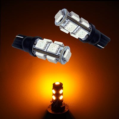 【PA LED】T10 9晶 27晶體 SMD LED 黃光 耐熱底座 小燈 方向燈 儀表燈 定位燈 牌照燈