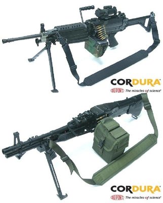 【武莊】警星 M60、M249用槍背帶 1-14吋(黑色綠色)-GS-03CBK