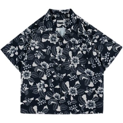 現貨熱銷-FREAK'S STORE日系花卉襯衫重磅絲滑垂感透氣cityboy寬松襯衣外套
