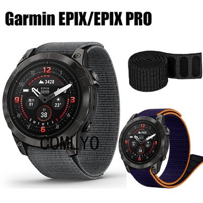 適用於 Garmin Epix Pro 51 毫米 47 毫米 42 毫米錶帶錶帶鉤形尼龍皮帶手鍊