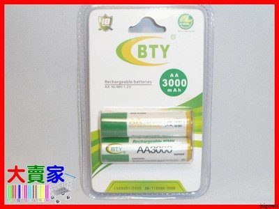 【17蝦拚】F007 BTY 4號 充電電池 1350mAh Ni-MH 鎳氫 環保 充電電池 1 卡2顆