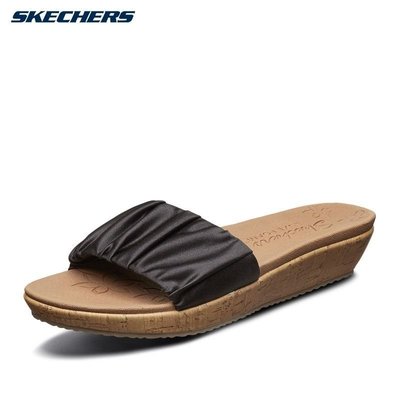 100％原廠Skechers斯凱奇女鞋夏季新款時尚沙灘涼鞋百搭休閑鞋坡跟拖鞋女 32833