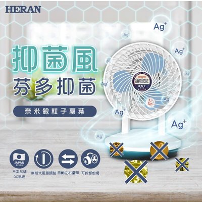 鑫冠鑫↘禾聯HERAN HAF-08SH31B 奈米銀 抑菌王/循環扇