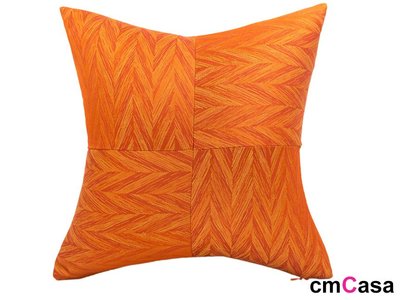 = cmCasa = [5759]現代簡約視覺設計 Hativ橘色立體花紋抱枕套 後現代新發行
