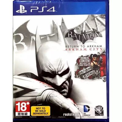 PS4游戲光盤 蝙蝠俠 阿甘之城 重返阿卡姆英文 Batman ArkhamCity*特價