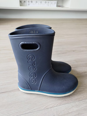 Crocs兒童雨靴 兒童雨鞋 卡駱馳男女童用 軟底 深藍色 尺碼J3（21.5cm)雨鞋 膠鞋（二手)