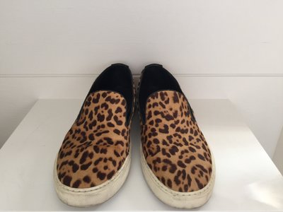 『安閣精品』二手真品 YSL Yves Saint Laurent 豹紋 便鞋 休閒鞋 40.5號