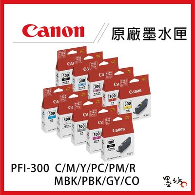 【墨坊資訊-台南市】CANON PFI-300 系列 10色 原廠墨水 適用 PRO-300 墨水匣
