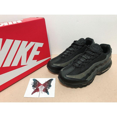 【正品】Nike Air Max 95 黑色 黑金 全黑 氣墊 反光 慢跑鞋 網面