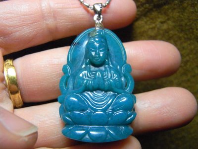 寶貝精品@@48000降降降特惠收藏印尼藍寶觀音雕墬~~俗稱台灣藍寶~藍玉瓍