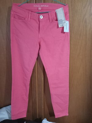 美國品牌BANANA REPUBLIC  SKINNY桃粉色彈性牛仔褲