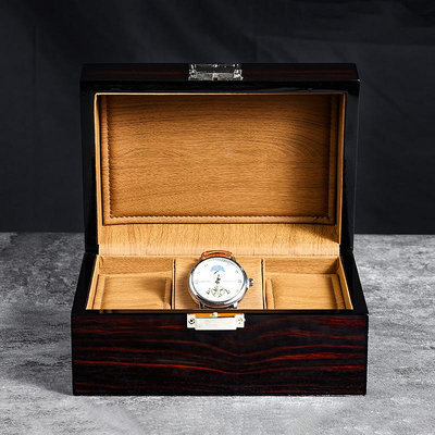 錶盒 展示盒 高光烤漆手錶 翻蓋紅色手錶展示盒錶盒實木飾品包裝盒手錶收納盒