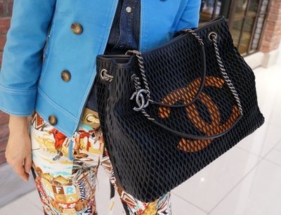 Chanel Net Bag 網包 CC 橘 小型肩背包 黑
