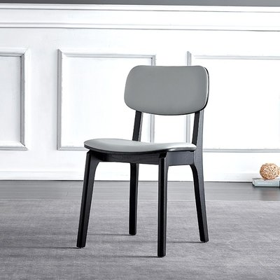 現貨北歐實木皮藝餐椅現代簡約家用創意輕奢靠背椅子白蠟木設計師家具周周