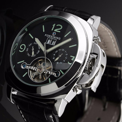 現貨男士手錶腕錶FORSINING 歐美時尚個性鏤空自動機械錶 男款夜光男士機械錶