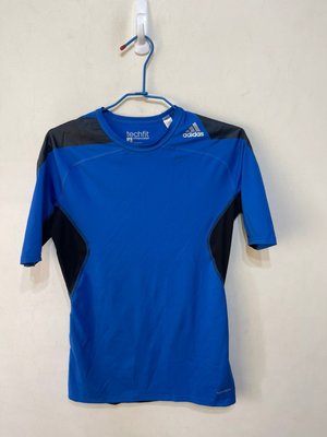 「 二手衣 」 Adidas 男版緊身運動上衣 L號（藍）45