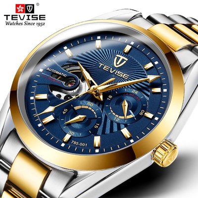 男士手錶瑞士TEVISE特威斯品牌時尚多功能商務防水全自動機械男士表