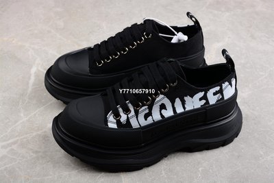 Alexander McQueen/麥昆 亞歷山大麥昆亞歷山大系帶帆布鞋男女鞋