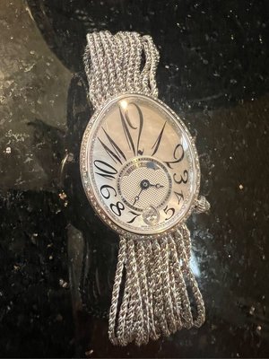 寶璣 Breguet 那不勒斯鏈帶鑽錶 原鑲鑽石 白k金華麗錬帶腕錶 。盒單全。未使用品
