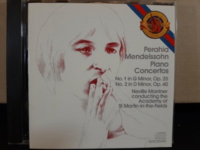 Perahia,Marriner,Mendelssohn-P.c No.1&2,普拉夏鋼琴，馬利納指揮聖馬丁學院樂團，演繹孟德爾頌-鋼琴協奏曲第一&二號。