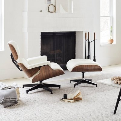 廠家現貨直發北歐真皮伊姆斯躺椅Eames設計師單人沙發椅扶手旋轉輕奢休閑椅子