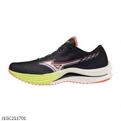 【MIZUNO 美津濃】 WAVE REBELLION 男女慢跑鞋 路跑 黑色 J1GC211701 尺寸:23.5~28.5CM