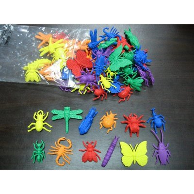 【愛玩耍玩具屋】USL遊思樂 軟質昆蟲節肢動物模型組(12形,6色,72pcs) / 袋