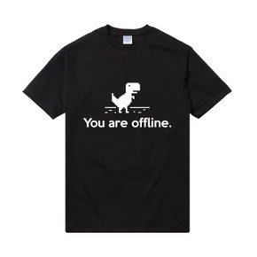 程式周邊 You are offline google 極客GEEK 男女短袖T恤  L號