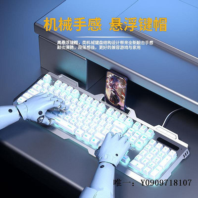 有線鍵盤羅技真機械手感有線鍵盤鼠標套裝發光電腦臺式USB有字符燈光懸浮鍵盤套裝