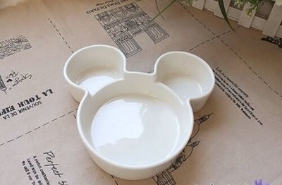 【熱賣精選】日式陶瓷餐具 米奇造型分格沙拉兒童碗 三格點心盤 堅果水果盤 調料碟子米奇盤子