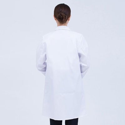 長袖白大褂大碼寬松學生實驗室SHI品廠工作服美容服白大衣定制紐扣