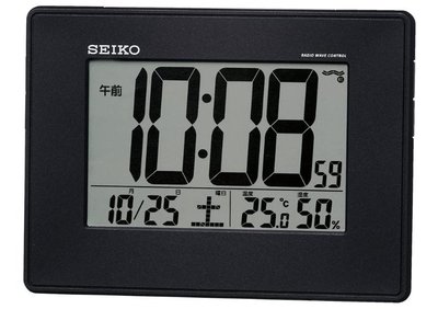 日本進口 限量品 正品 SEIKO日曆座鐘桌鐘時鐘 可壁掛鐘溫溼度計時鐘LED畫面電波時鐘