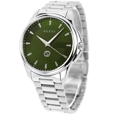 GUCCI  古馳 YA126369 手錶 40mm 綠色面盤 藍寶石鏡面 不鏽鋼錶帶 女錶 男錶
