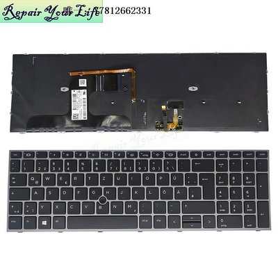 電腦零件適用于惠普 hp ZBook Fury 15 G7 G8筆記本鍵盤 銀框指點背光 GR筆電配件