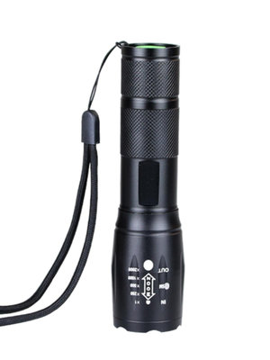 現貨 手電筒 T6強光LED手電筒18650充電戶外露營騎行超亮五檔遠射變焦照明