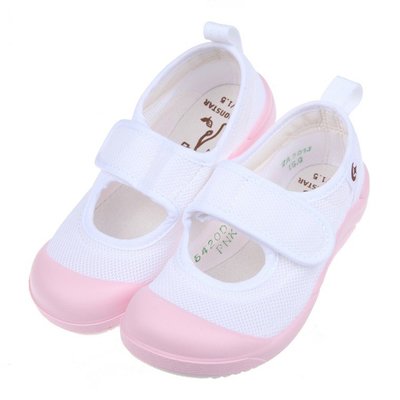 童鞋(16~21公分)Moonstar日本製絆帶自黏式淺粉色兒童室內鞋I2N024G