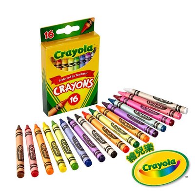 美國Crayola 繪兒樂 彩色蠟筆16色(3Y+)-全新
