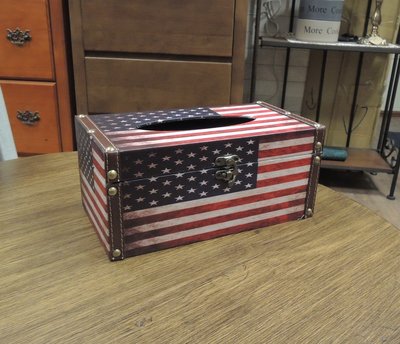 美國國旗面紙盒 仿舊國旗面紙盒 工業風面紙盒 人造皮革面紙收納盒 抽取式衛生紙盒 美國旗擺飾 美國旗面紙盒 面紙套